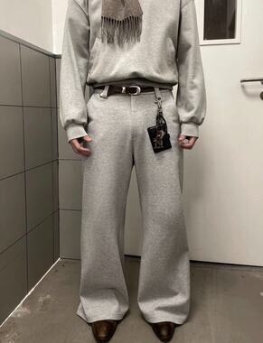 Vintage Faded Gray Baggy Wide-Leg Sweatpants
